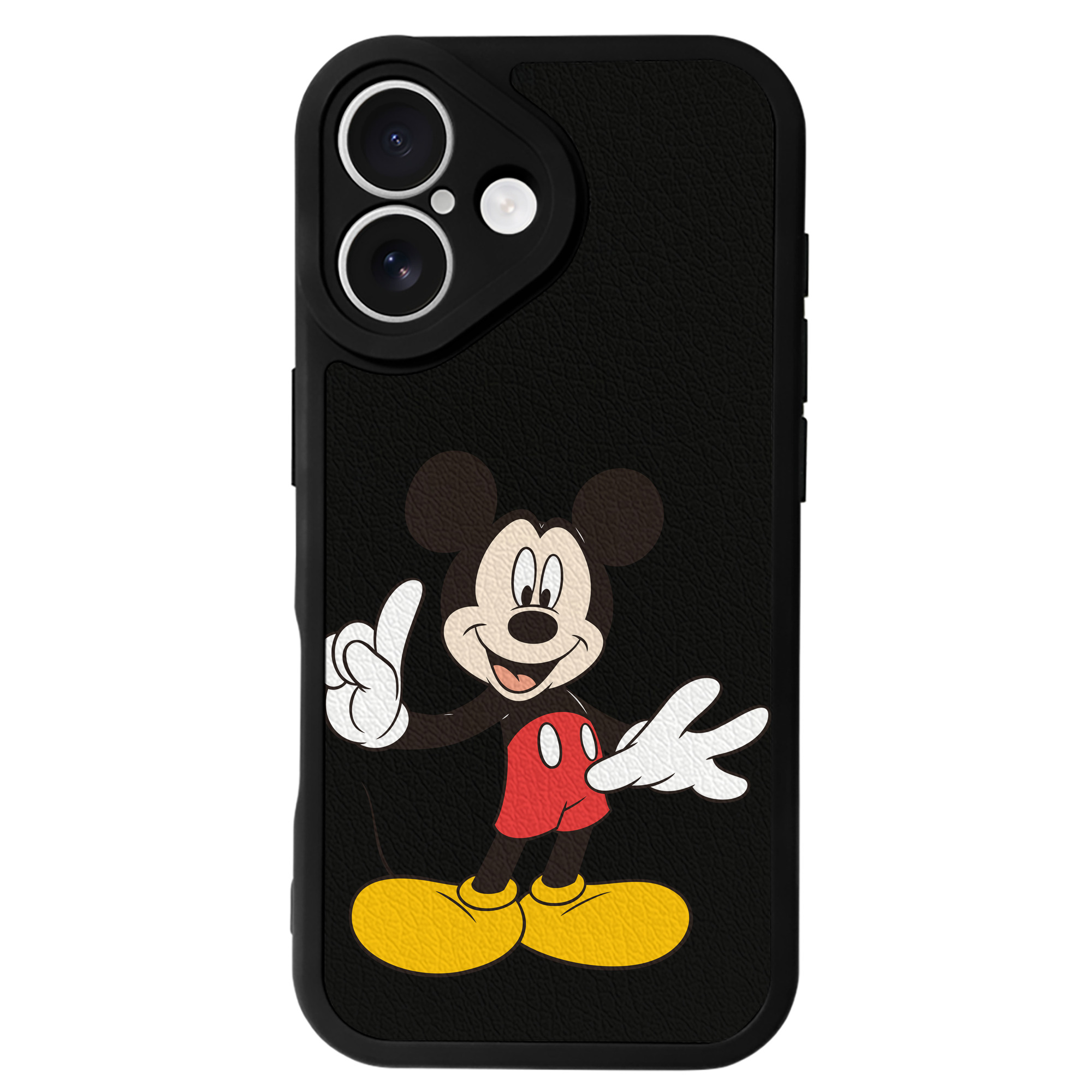 （画像用） ミッキーマウス Mickey Mouse 【iPhone 16シリーズ対応】シリコンスマホケース（レザー調） 材質：シリコン